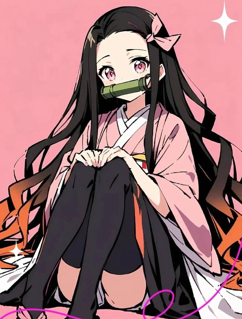 ảnh anime nezuko với phong cách thời trang ấn tượng