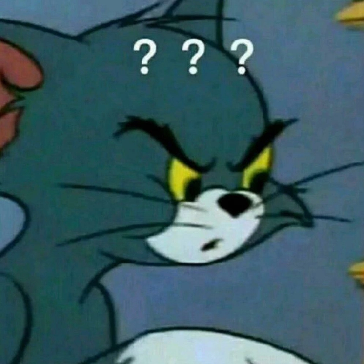 Ảnh meme mèo Tôm bối rối toát mồ hôi hột