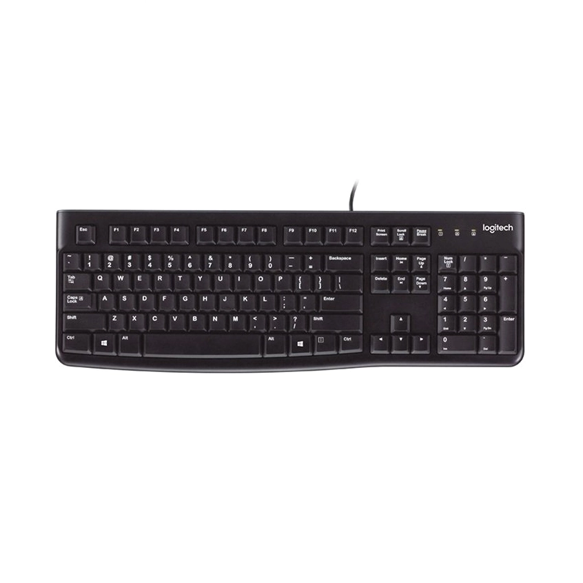 Bàn phím Logitech K120 kết nối cổng USB màu đen bền bỉ dùng cho văn phòng và giải trí