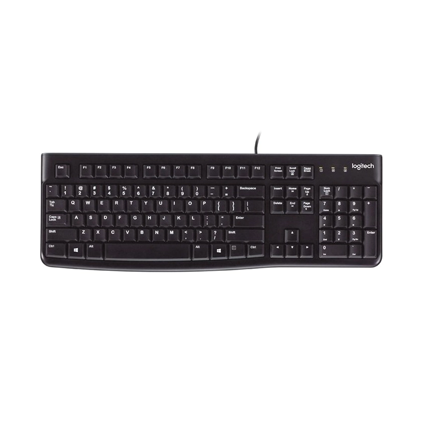 Bàn phím rời Logitech K120 kết nối qua cổng USB màu đen