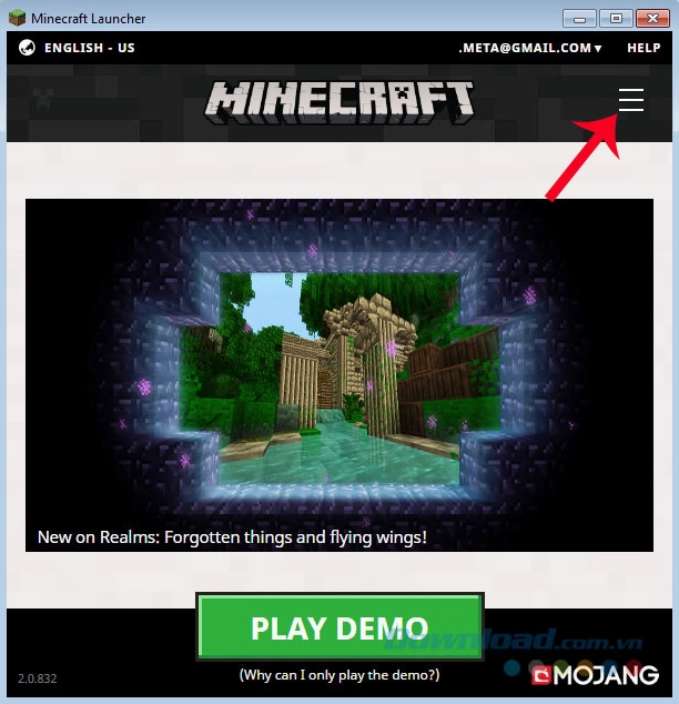Hướng dẫn chi tiết cách sửa lỗi Java khi chơi Minecraft hiệu quả nhất 4 Biểu tượng menu ba dấu gạch ngang góc trên cùng giao diện khởi động game Minecraft