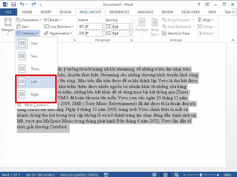 Hướng dẫn chi tiết cách sửa lỗi chia cột trong word cực kỳ nhanh chóng và hiệu quả 5 Bôi đen đoạn văn bản cần chia 2