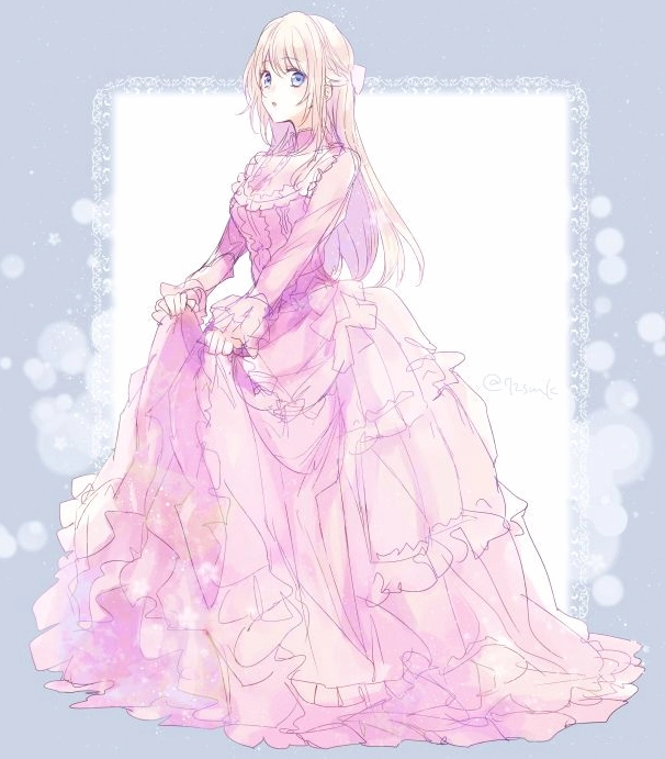 Trọn bộ ảnh gái xinh anime mặc váy ngắn siêu quyến rũ mới nhất 4 Bức ảnh anime nữ diện chiếc váy dạ hội ngắn màu hồng vô cùng đáng yêu