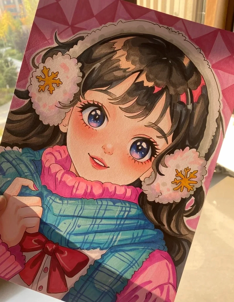 Bức tranh chibi thể hiện cảm xúc vui vẻ tột độ