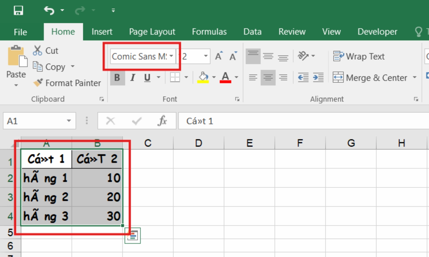 Hướng dẫn chi tiết cách sửa lỗi phông chữ trong Excel nhanh chóng và hiệu quả 3 Bước đầu tiên trong quá trình sửa lỗi font chữ bằng Unikey là bôi đen vùng dữ liệu bị lỗi và sao chép