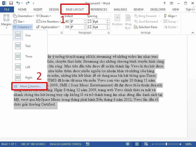 Hướng dẫn chi tiết cách sửa lỗi chia cột trong word cực kỳ nhanh chóng và hiệu quả 4 Chọn vùng văn bản cần chia đều