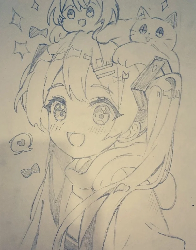 Cô gái anime với góc nghiêng thần thánh