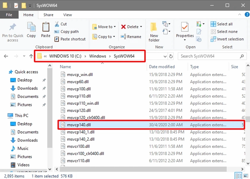 Copy file MSVCP140.dll từ máy tính khác
