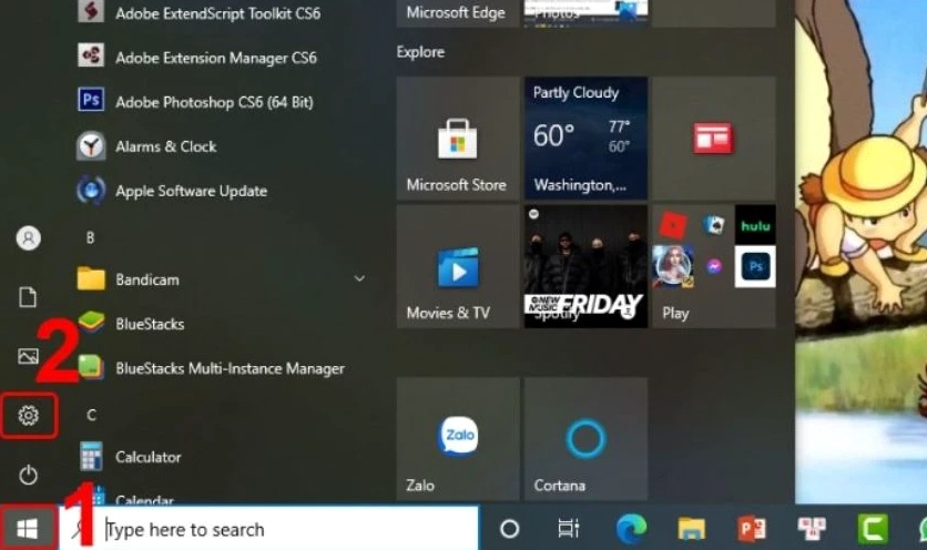 Cửa sổ giao diện chính của mục Settings trên Windows sau khi nhấn tổ hợp phím Windows và I