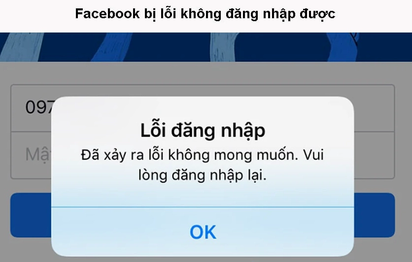 Hướng dẫn chi tiết cách sửa lỗi đăng nhập Facebook trên app điện thoại 1 Facebook bị lỗi không đăng nhập được