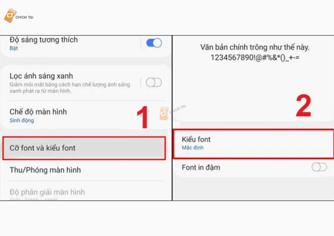 Giao diện cài đặt font chữ trên thiết bị di động bị lỗi hiển thị