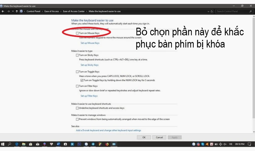 Hướng dẫn chi tiết cách sửa lỗi bàn phím laptop Dell hiệu quả nhất năm 2026 4 Giao diện hiển thị các bước hướng dẫn cách sửa các lỗi bàn phím laptop Dell khi hệ thống báo tình trạng bàn phím bị khóa
