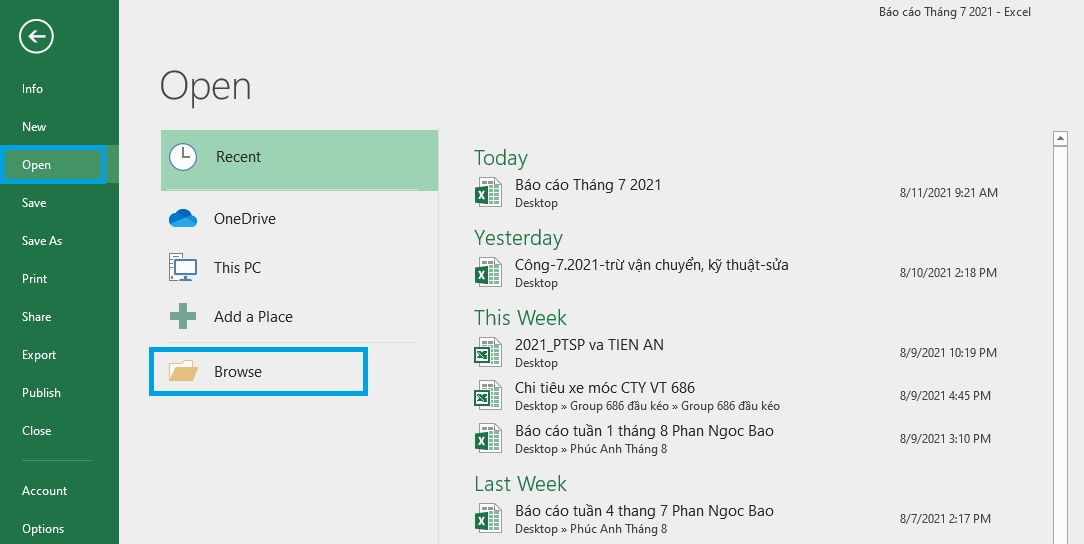 Giao diện hướng dẫn thay đổi phần mở rộng của file Excel trên Windows