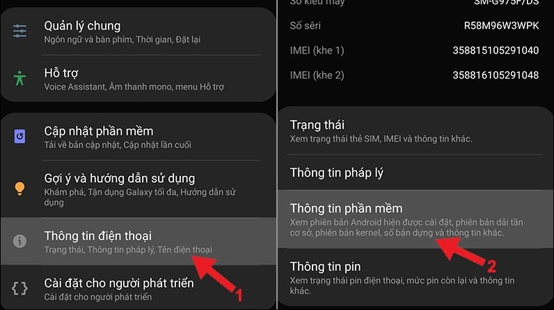 Giao diện kiểm tra và tải về bản cập nhật phần mềm hệ điều hành mới nhất cho điện thoại