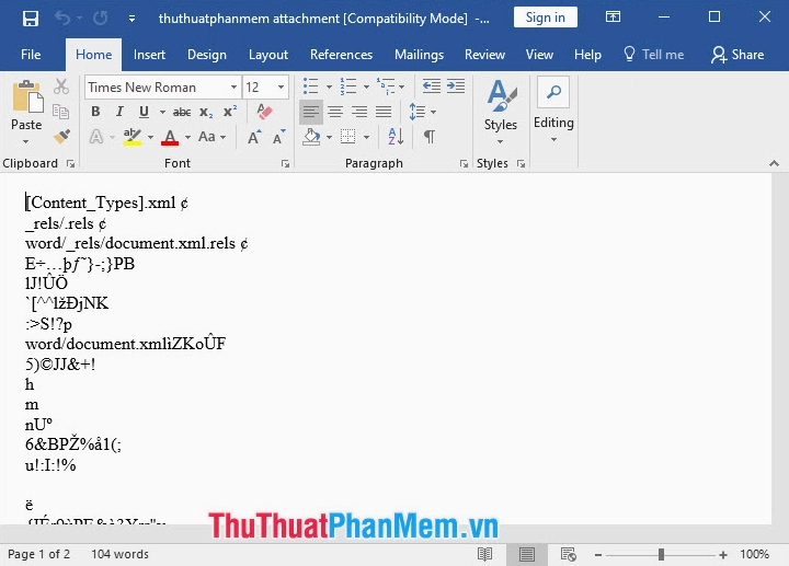 Giao diện minh họa việc mở khoá file word bị mã hoá khi tải file trên Internet