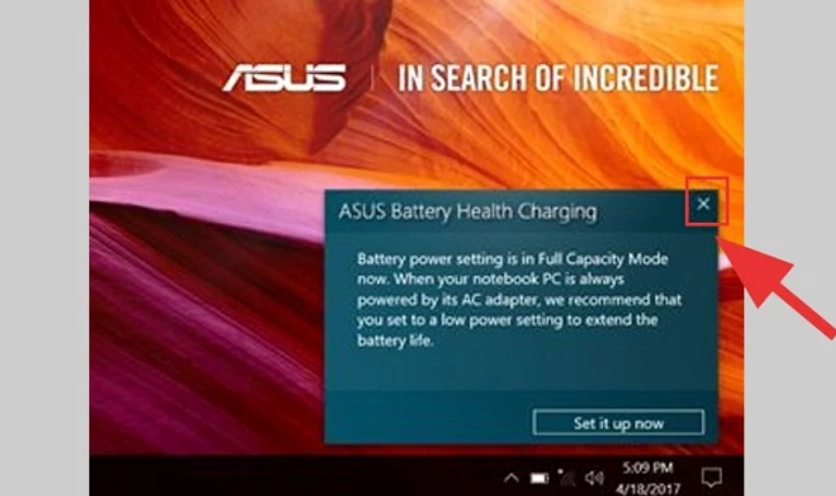 Giao diện trang chủ của ứng dụng MyASUS trên hệ điều hành Windows