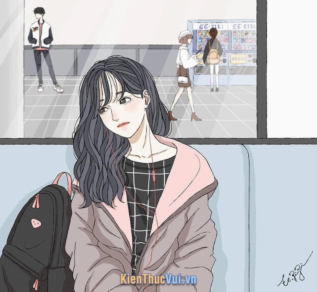 Hình ảnh anime nữ buồn bã tự trách bản thân