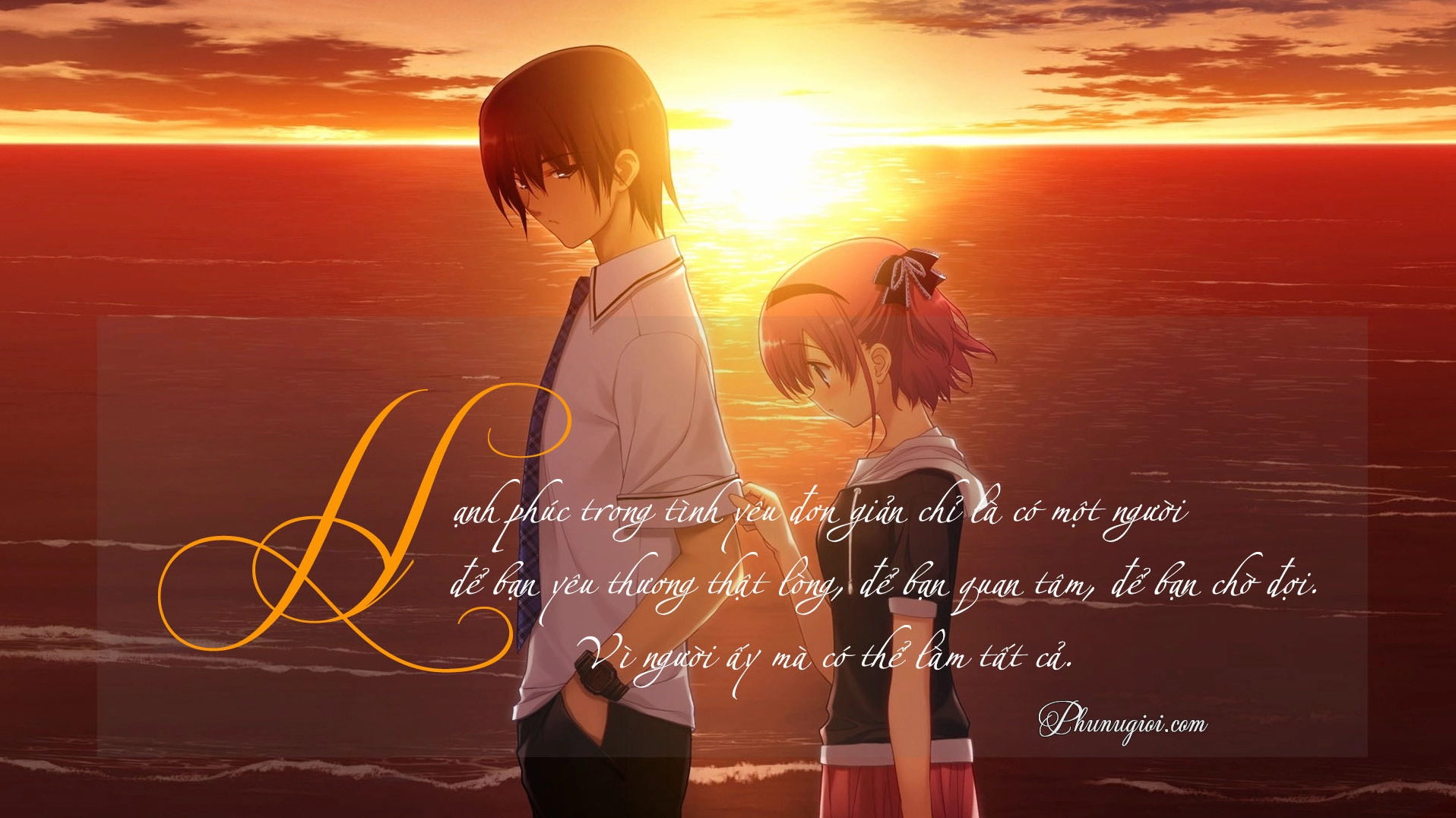 Hình ảnh anime tình yêu lãng mạn nhưng đượm buồn