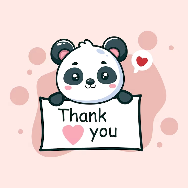 Trọn bộ ảnh meme thank you hài hước độc đáo nhất năm 2026 14 Hình ảnh chú gấu trúc dễ thương ôm thông điệp cảm ơn đầy quyến rũ