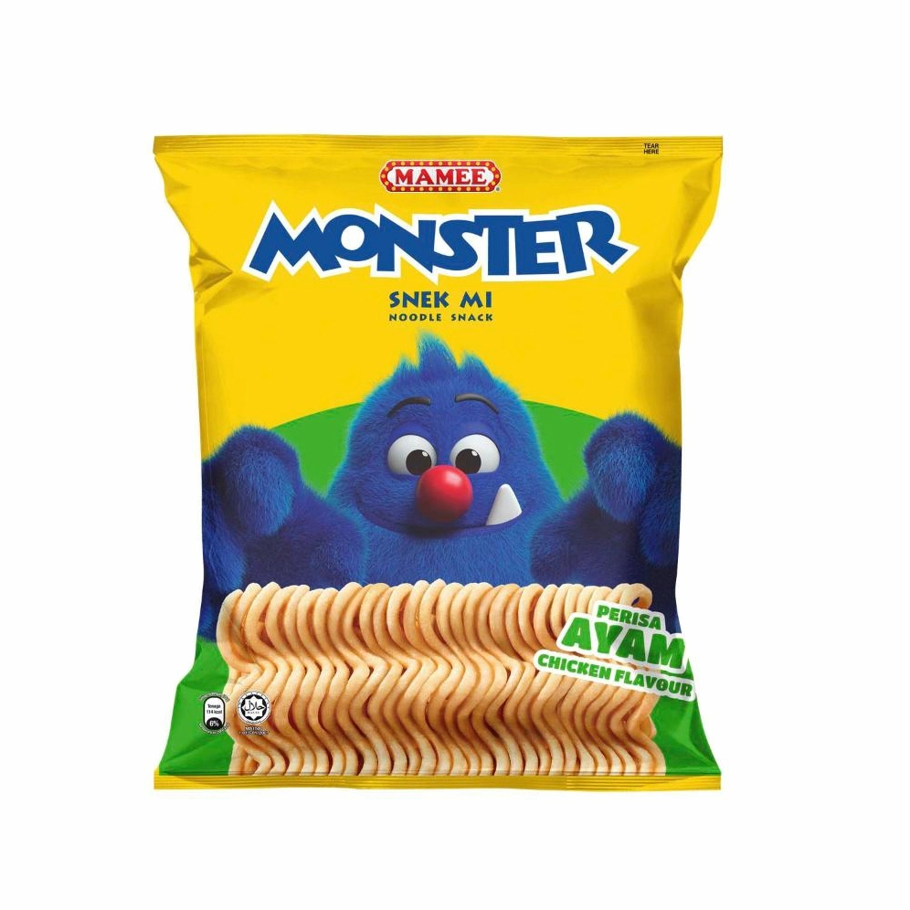 Hình ảnh gói mì Mamee Monster Noodle Snack Chicken cực kỳ quen thuộc thường được dùng làm ảnh chế