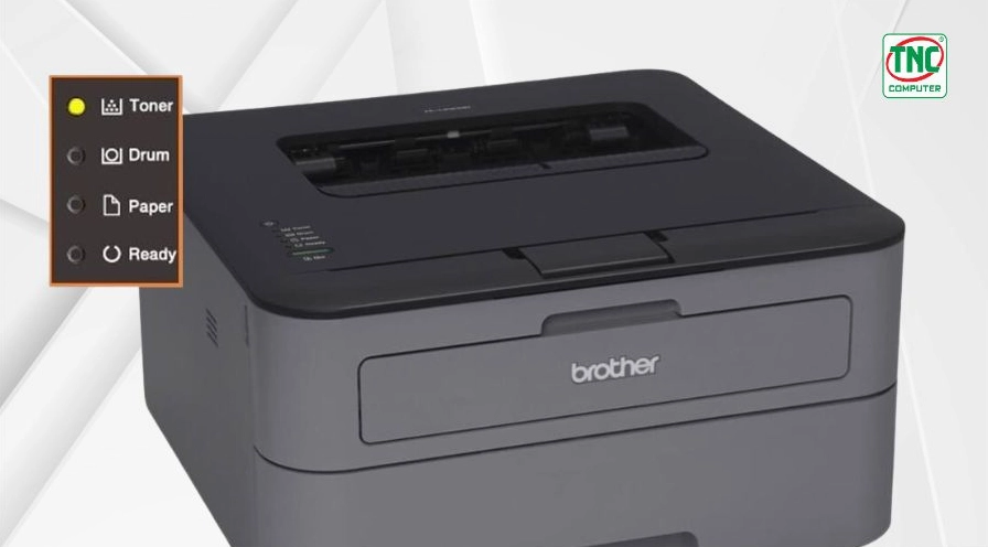 Hướng dẫn chi tiết cách sửa lỗi toner máy in Brother nhanh chóng và hiệu quả 1 Hình ảnh máy in Brother HL-L2321D đang nháy đèn báo lỗi toner trên bảng điều khiển