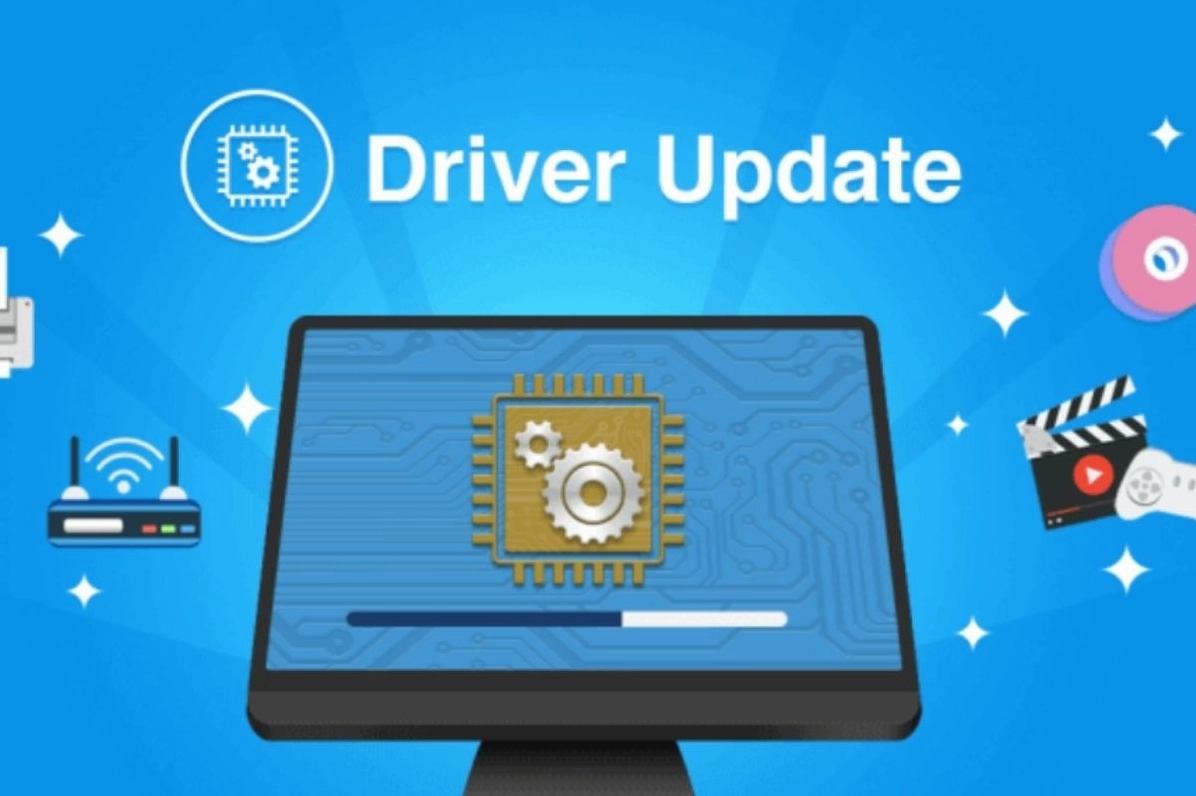 Hình ảnh minh họa quá trình cập nhật trình điều khiển hệ thống thông qua công cụ Device Manager