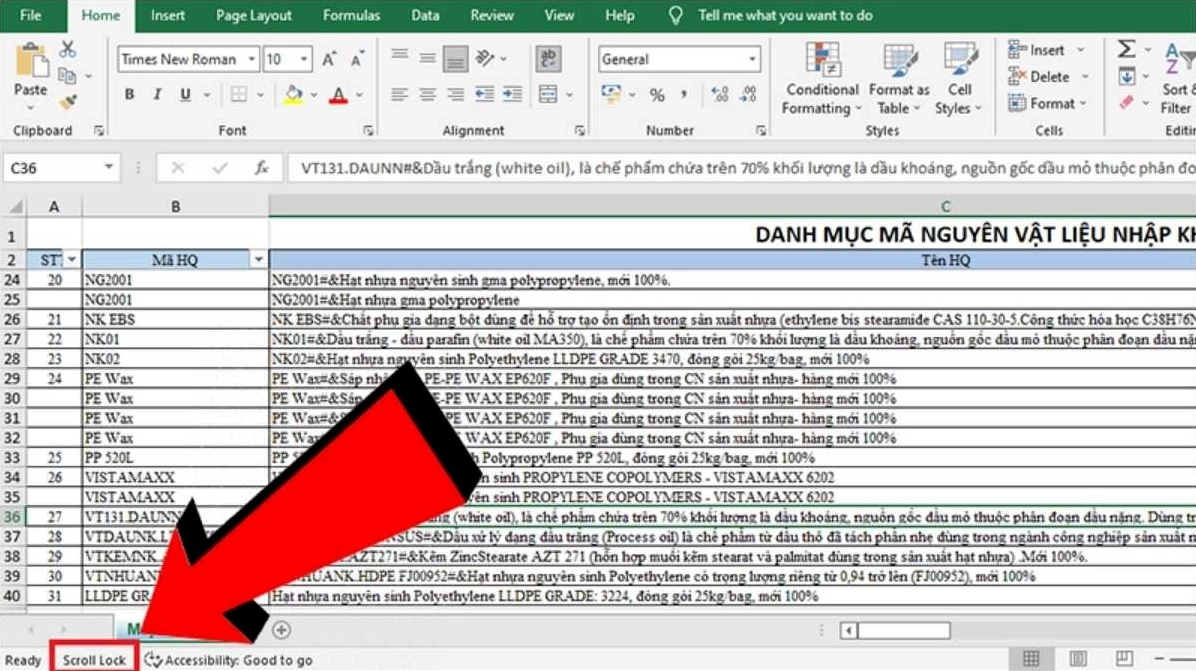 Hướng dẫn chi tiết cách tắt scroll lock trên laptop hiệu quả nhanh chóng 5 Hình ảnh minh họa sự ứng dụng và ảnh hưởng của tính năng Scroll Lock bên trong phần mềm Microsoft Excel