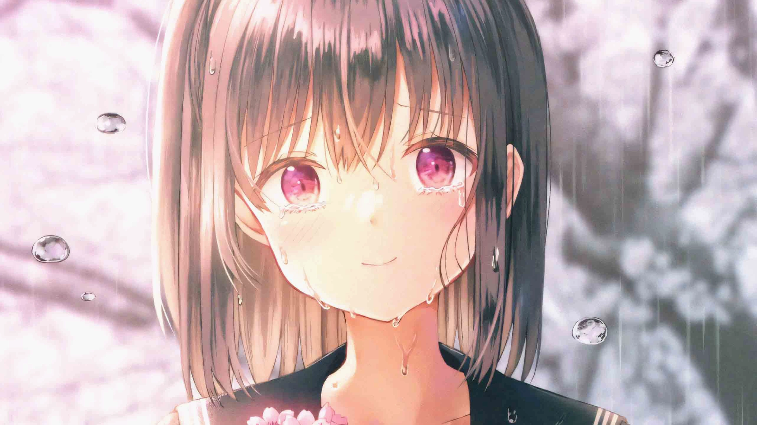 Hình ảnh nữ anime buồn bã khi yêu đơn phương