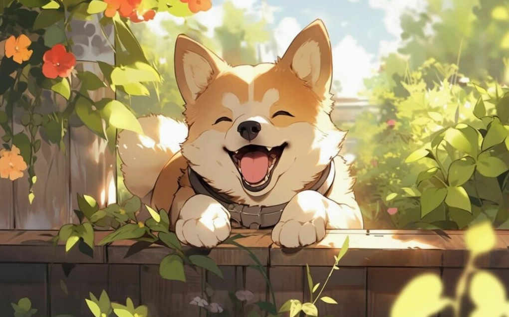 Hình nền chú chó Corgi nở nụ cười tươi rói