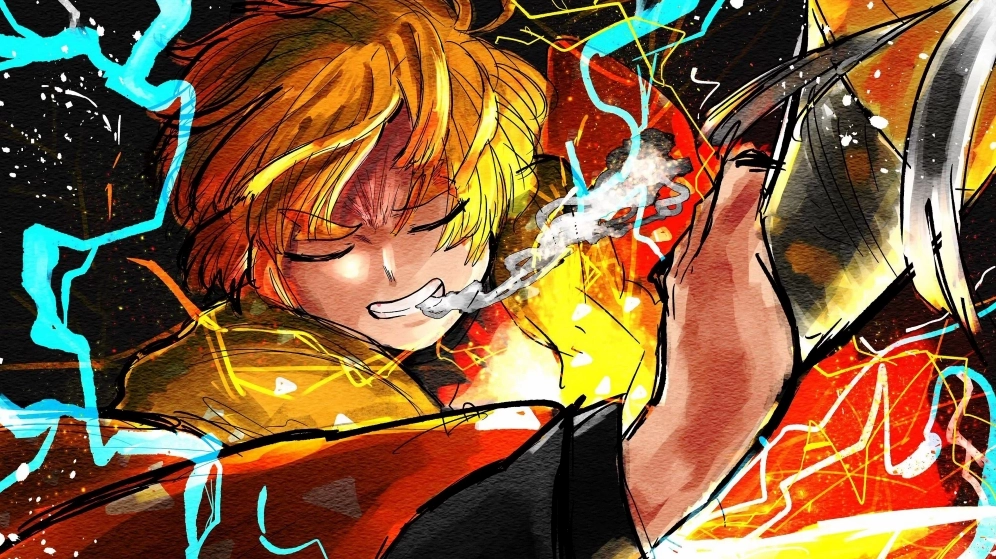 Tổng hợp ảnh anime Zenitsu ngầu chất và tiểu sử nhân vật năm 2026 2 Hình Zenitsu từ đáng yêu đến dũng mãnh trong chiến đấu