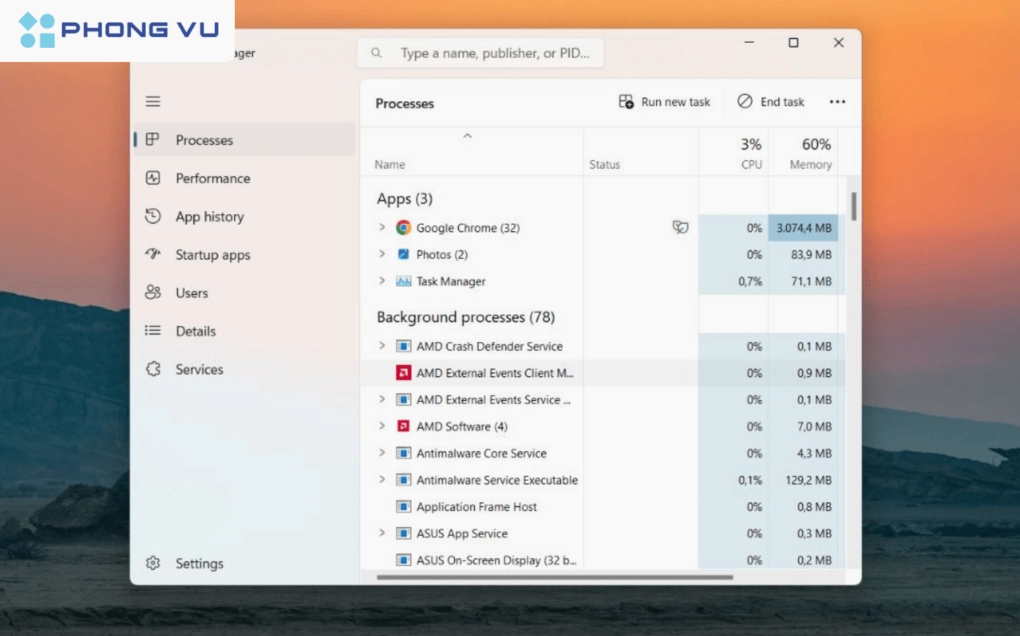 Hướng dẫn nhấn tổ hợp phím Ctrl Shift ESC để mở cửa sổ Task Manager