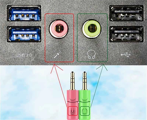 Hướng dẫn chi tiết cách mở tai nghe trên laptop đơn giản và khắc phục lỗi không nhận thiết bị 3 Hướng dẫn thao tác cắm jack tai nghe 3.5mm vào máy tính để bàn
