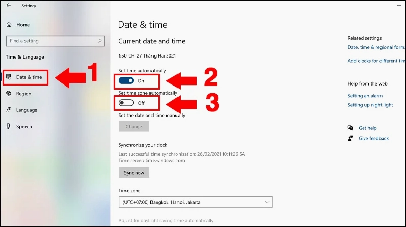 Hướng dẫn chi tiết cách sửa lỗi ssl trên trình duyệt chrome hiệu quả 2 Hướng dẫn thao tác mở cài đặt thời gian trên hệ điều hành Windows