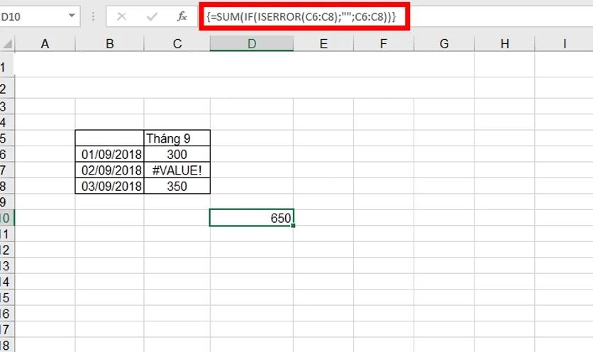 Hướng dẫn thao tác xử lý lỗi công thức value trong phần mềm Excel