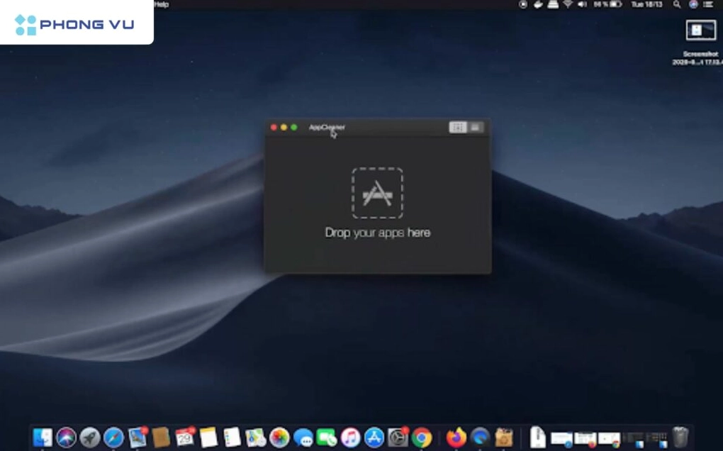 Kéo thả ứng dụng vào khung làm việc của phần mềm dọn dẹp AppCleaner