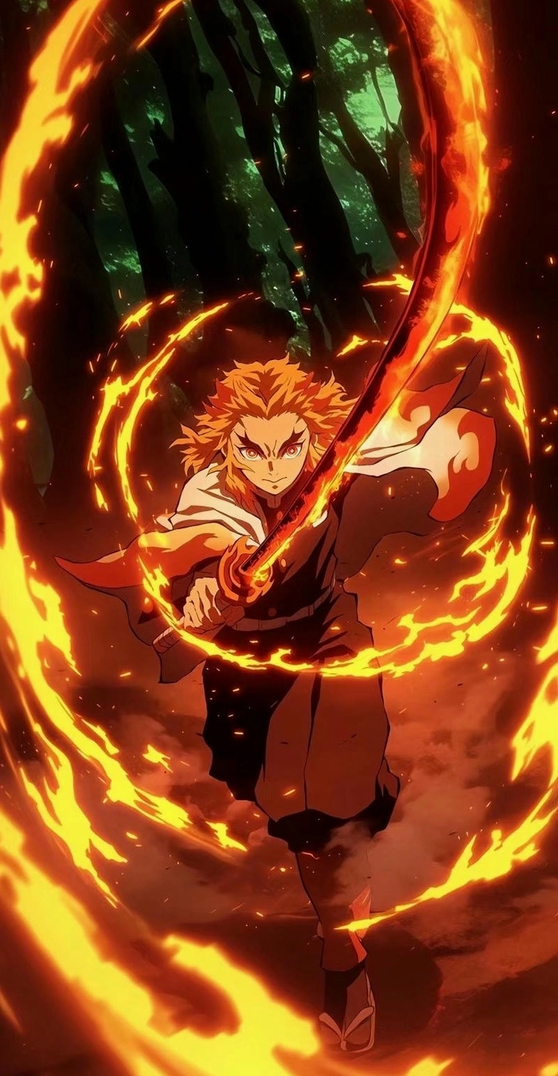 Bộ sưu tập ảnh anime Rengoku ngầu và ấn tượng nhất năm 2026 7 Kimetsu no Yaiba Rengoku ngọn lửa rực sáng
