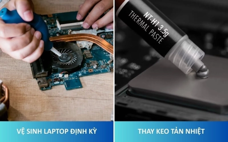 Kỹ thuật viên đang tra một lớp keo tản nhiệt mới lên bề mặt của vi xử lý trung tâm