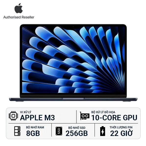 MacBook Air M3 15 inch 8GB/256GB Chính Hãng