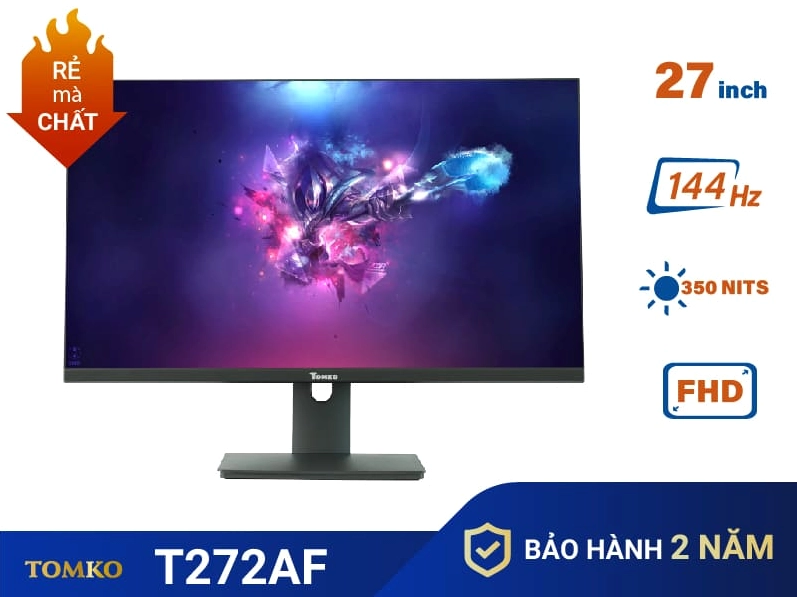 Màn hình máy tính 27 inch 144Hz 1ms IPS Tomko T272AF hiển thị hình ảnh game