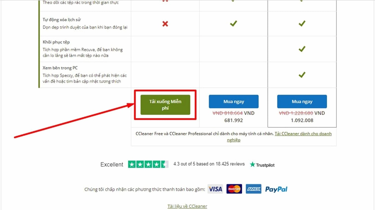 Màn hình ứng dụng CCleaner đang phân tích không gian ổ cứng máy tính