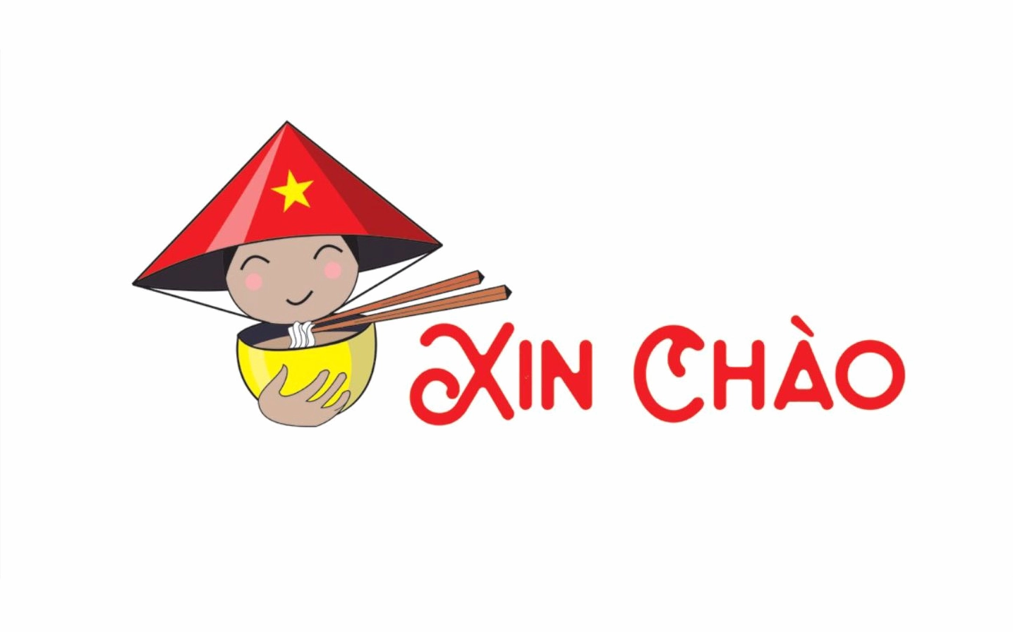 Mẫu hình nền cute với dòng chữ xin chào