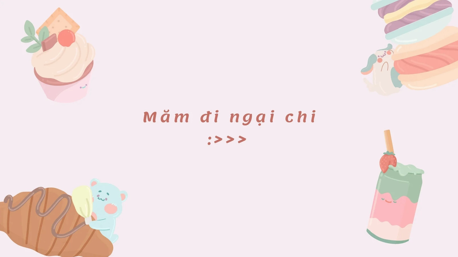 Màu Hồng Dễ Thương Hình Nền Máy Tính Chủ Đề Đồ Ăn