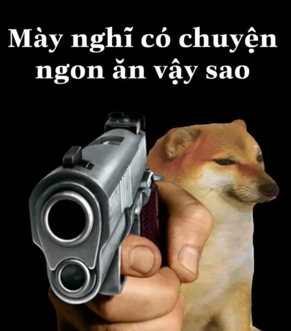 Meme cheems bắn súng huyền thoại