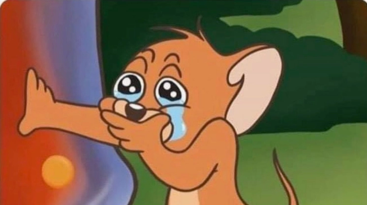Meme Jerry đang khóc nức nở trông thật tội nghiệp nhưng cũng rất hài hước