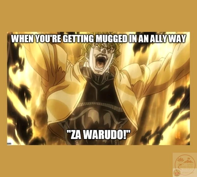 Meme Za Warudo thể hiện quyền năng ngưng đọng thời gian