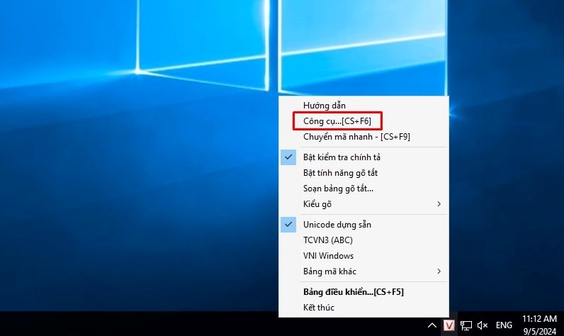 Minh họa cách sửa lỗi font chữ trong Word bằng ứng dụng Unikey bước 2