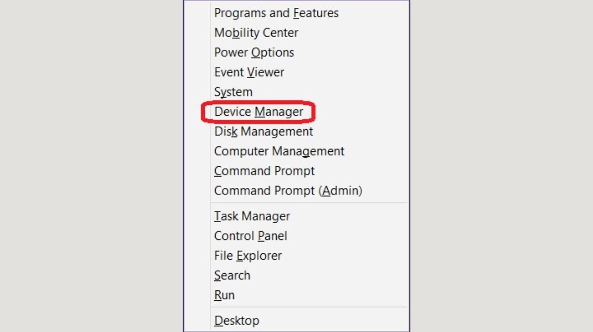 Hướng dẫn chi tiết cách tắt touchpad trên laptop nhanh chóng và hiệu quả 6 Mở công cụ Device Manager từ menu Start trên màn hình máy tính