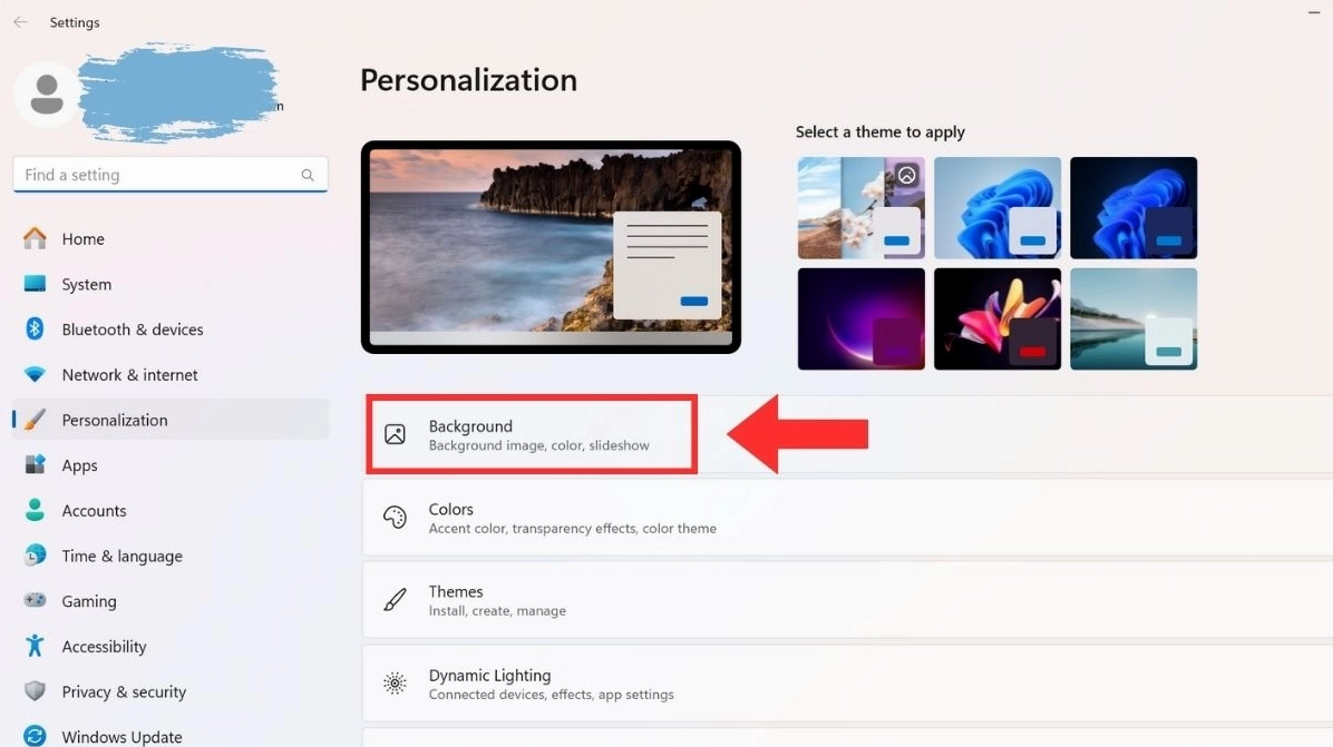 Hướng dẫn chi tiết cách test laptop mới mua chuẩn xác nhất năm 2026 3 Mở cửa sổ Personalization trên Windows để thay đổi hình nền