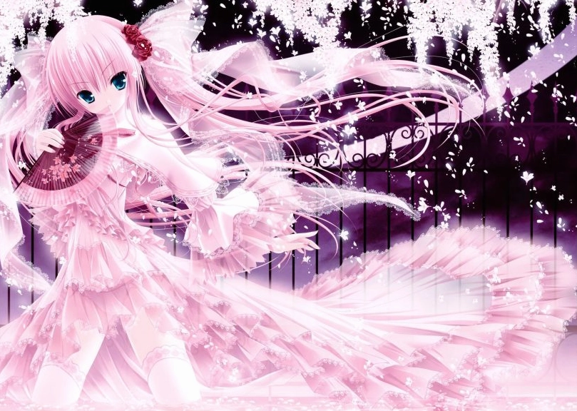 Trọn bộ ảnh gái xinh anime mặc váy ngắn siêu quyến rũ mới nhất 7 Nàng công chúa anime diện bộ váy hồng ngắn khoe đôi chân thon thả