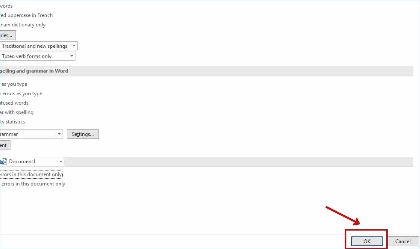 Hướng dẫn sửa lỗi gạch đỏ trong word 2016 đơn giản và nhanh chóng nhất 5 nhấn ok là xong